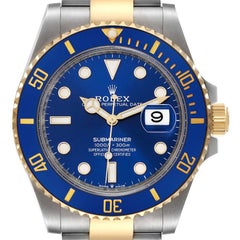 Rolex Submariner 41 Steel Yellow Gold Blue Dial Mens Watch 126613 Box Card