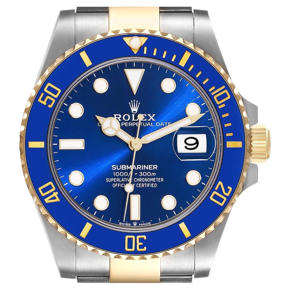 Rolex Submariner Steel 18K Yellow Gold Blue Dial Automatic Watch ...