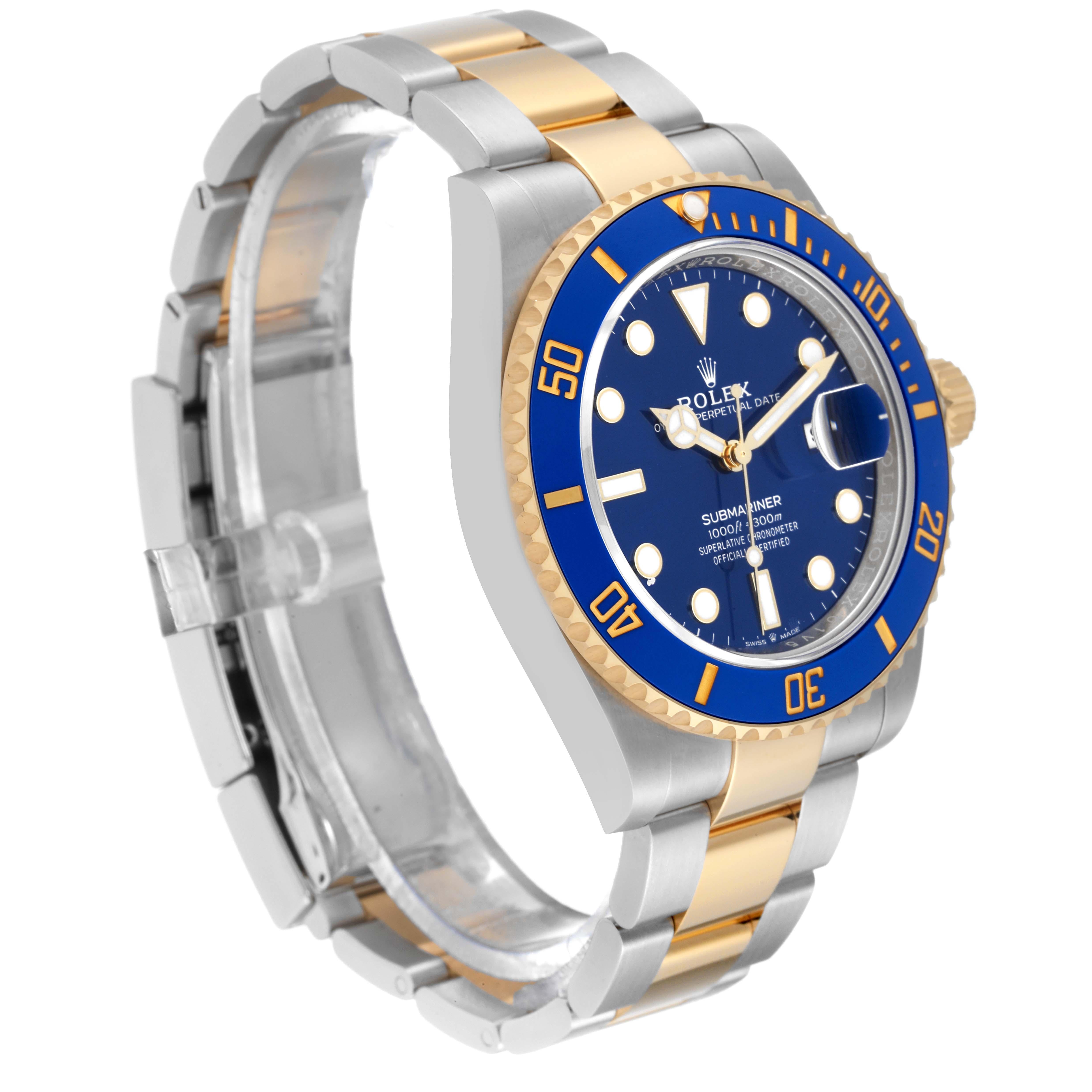 Rolex Submariner 41 Steel Yellow Gold Blue Dial Mens Watch 126613 Unworn In Excellent Condition In Atlanta, GA
