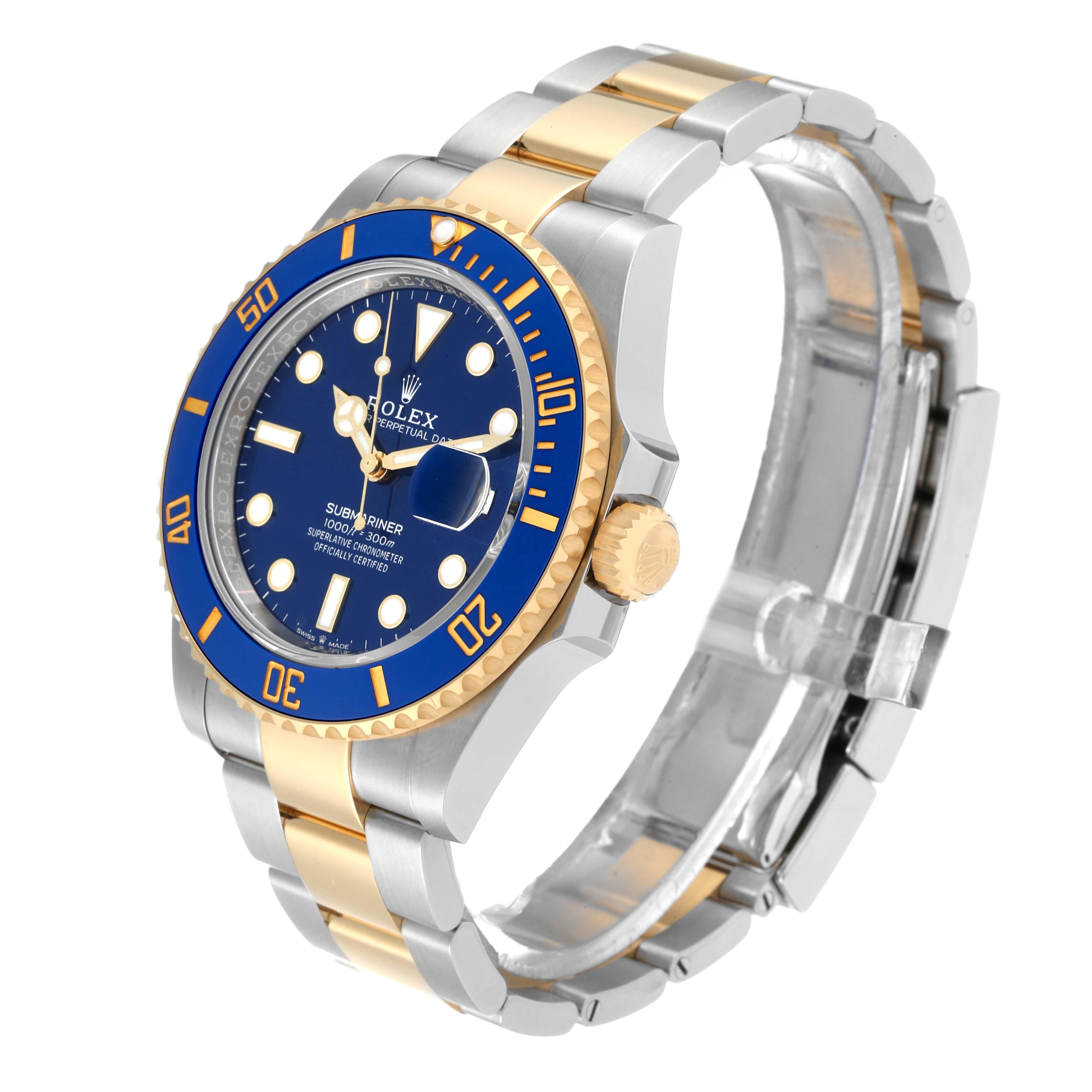 Men's Rolex Submariner 41 Steel Yellow Gold Blue Dial Mens Watch 126613 Unworn