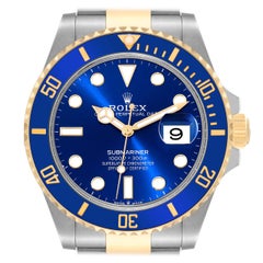 Rolex Submariner 41 Acciaio Oro Giallo Quadrante Blu Orologio Uomo 126613 Non indossato
