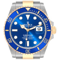 Rolex Submariner 41 Acciaio Oro Giallo Quadrante Blu Orologio Uomo 126613 Non indossato