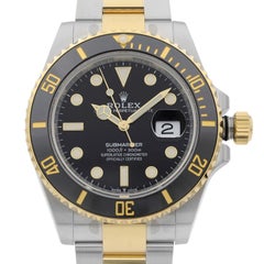 Rolex Submariner Date Gold Steel Black Dial Men's Watch 126613LN