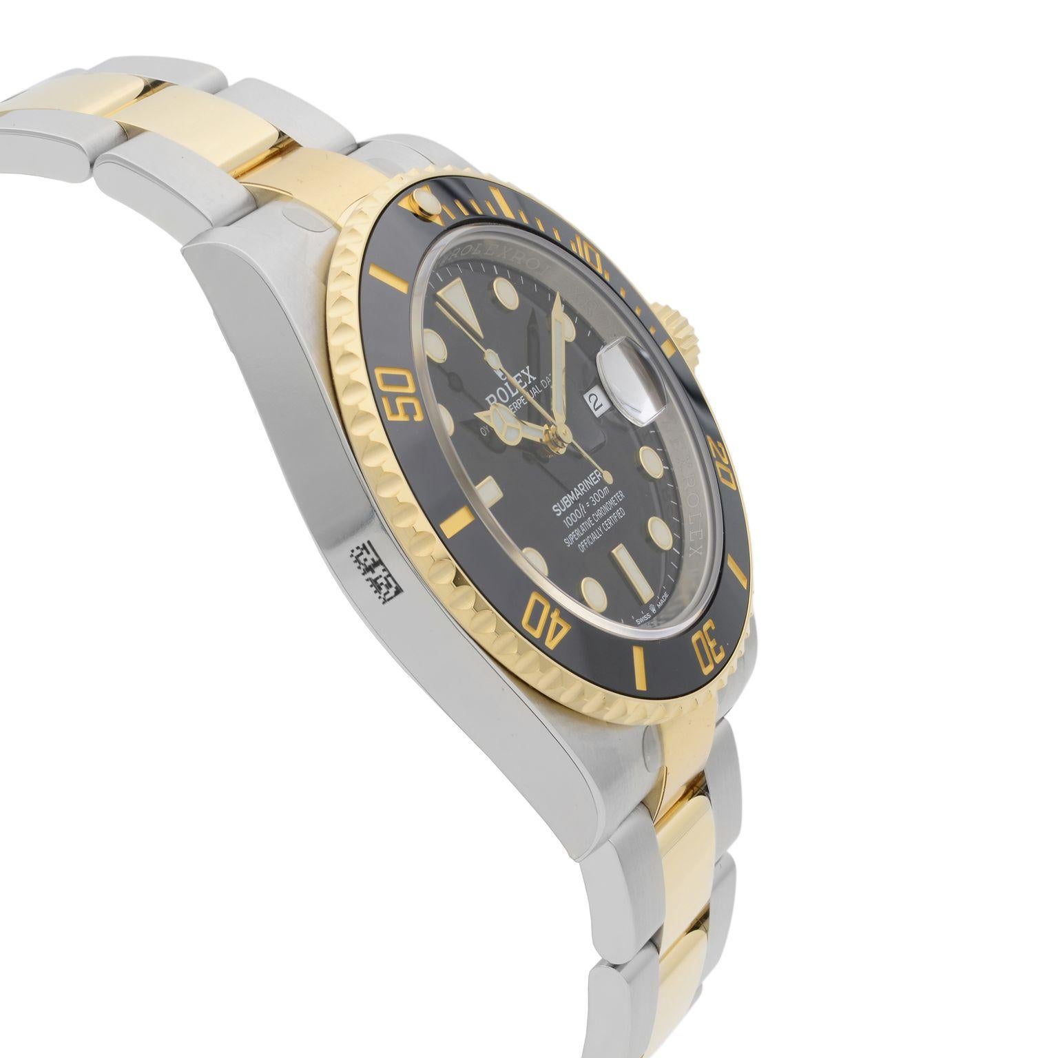 Rolex Submariner Date Gold Steel Black Dial Men's Watch 126613LN 1