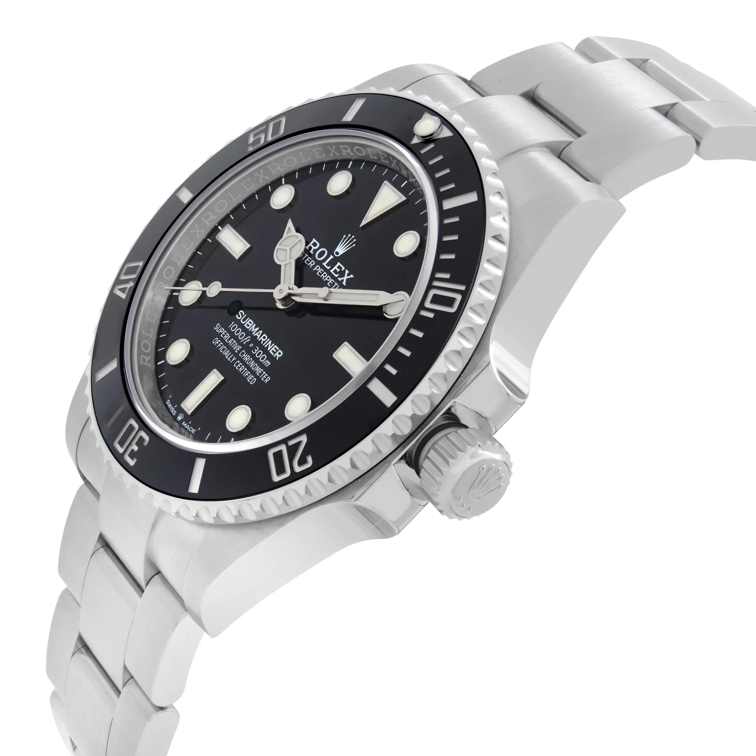New 2024 Rolex Submariner 41 No Date Steel Ceramic Black Dial Watch 124060 1