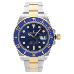 Rolex Submariner 41mm Acciaio 18K Oro Giallo Quadrante Blu Orologio Automatico 126613LB