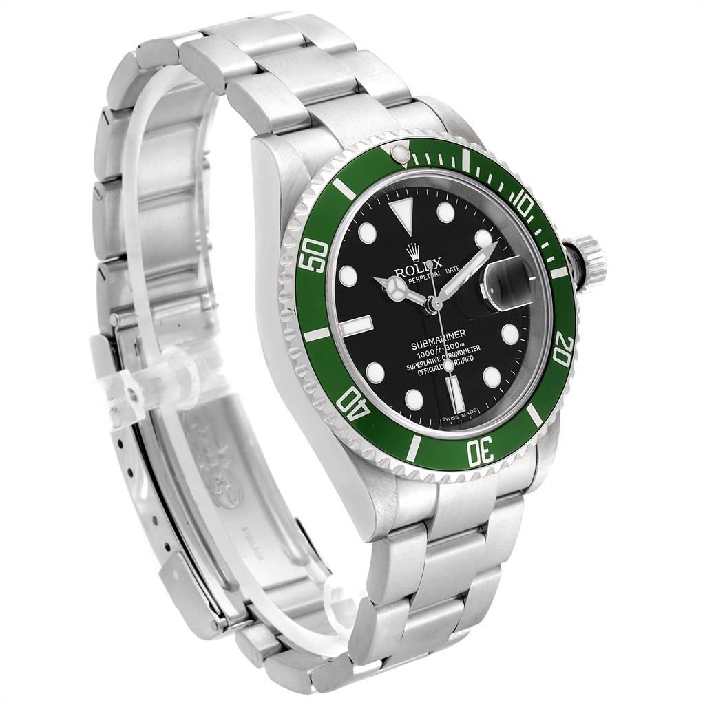 Rolex Submariner 50th Anniversary Green Kermit Men’s Watch 16610LV In Excellent Condition For Sale In Atlanta, GA