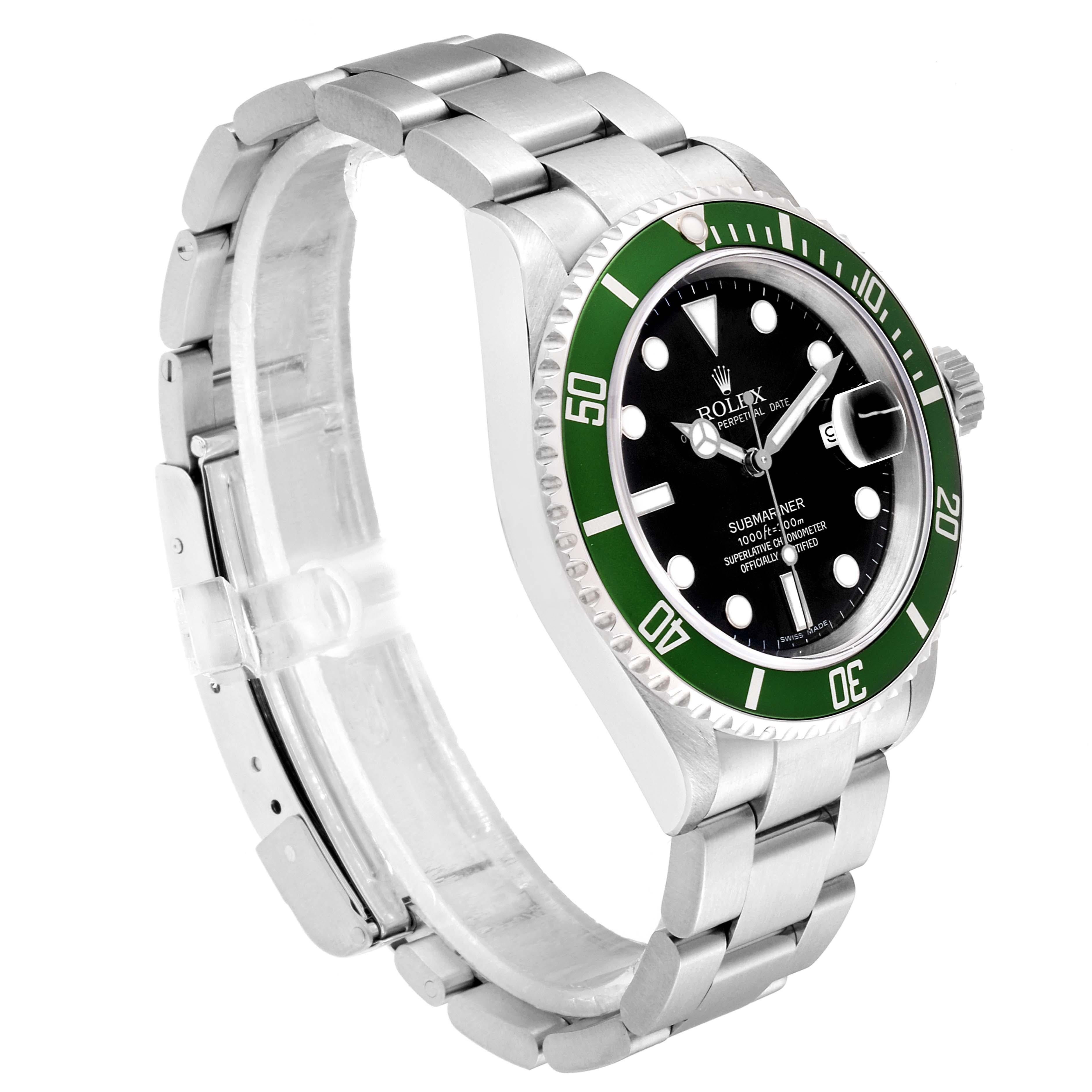 Rolex Submariner 50th Anniversary Green Kermit Men's Watch 16610LV In Excellent Condition In Atlanta, GA