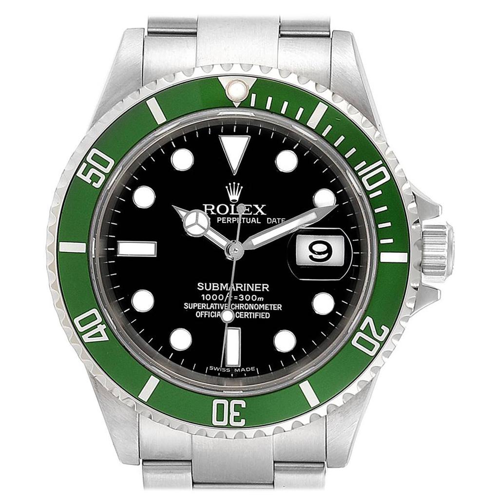 Rolex Submariner 50th Anniversary Green Kermit Men’s Watch 16610LV For Sale