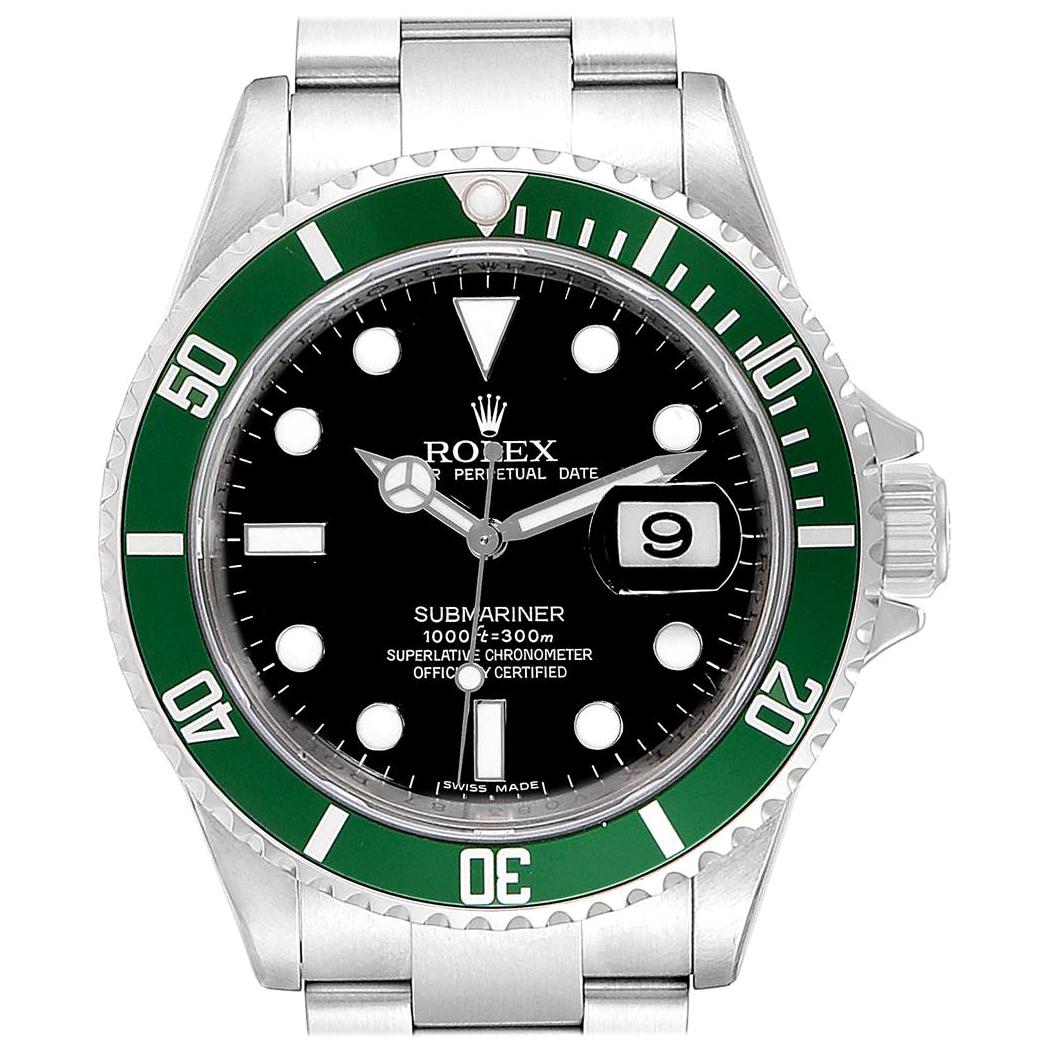 Rolex Submariner 50th Anniversary Green Kermit Men's Watch 16610LV