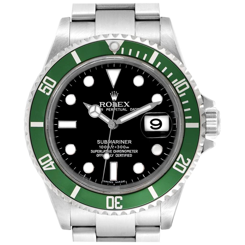 Rolex Submariner 50th Anniversary Green Kermit Men's Watch 16610LV For Sale