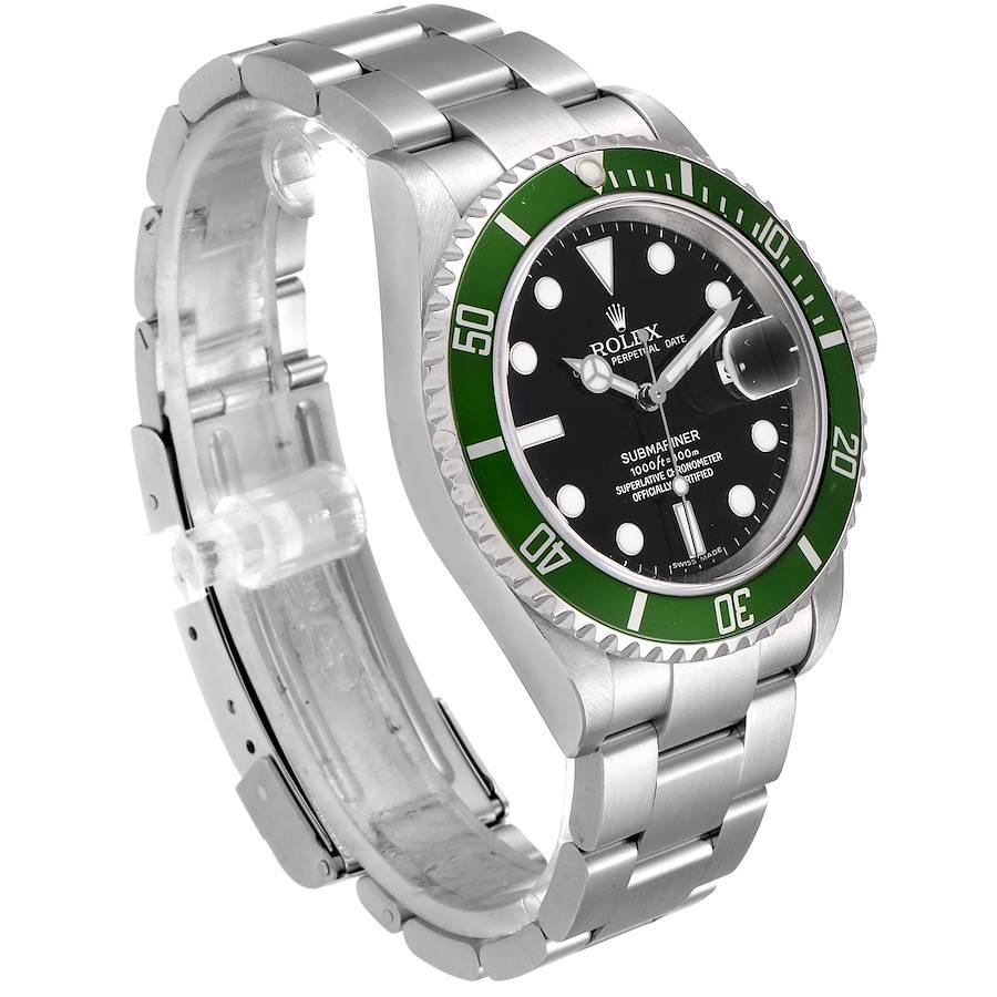 Rolex Submariner 50th Anniversary Green Kermit Steel Men’s Watch 16610LV In Excellent Condition For Sale In Atlanta, GA