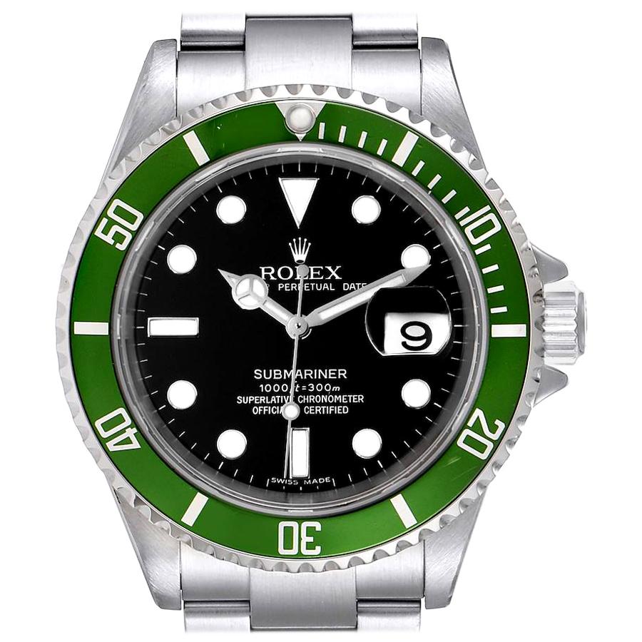 Rolex Submariner 50th Anniversary Green Kermit Steel Men’s Watch 16610LV