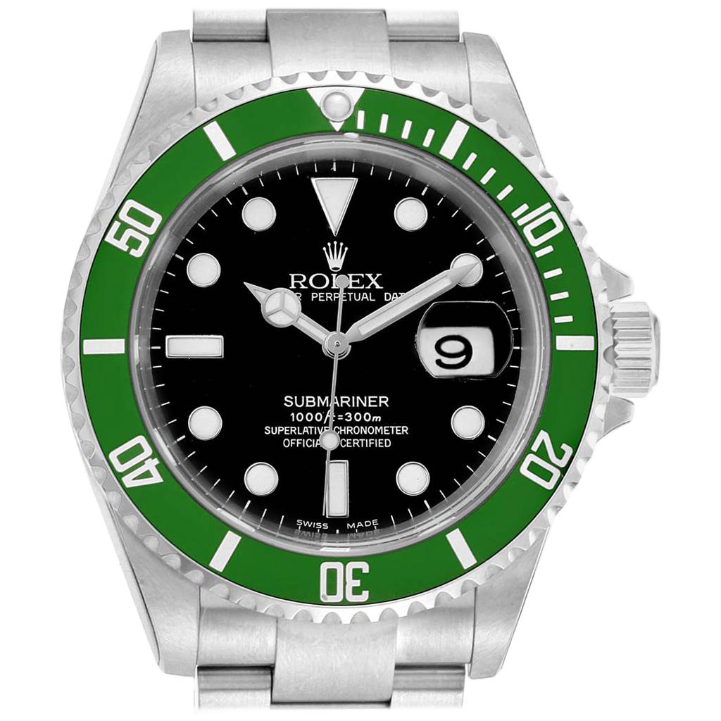 Rolex Submariner 50th Anniversary Green Kermit Watch 16610LV Unworn For Sale