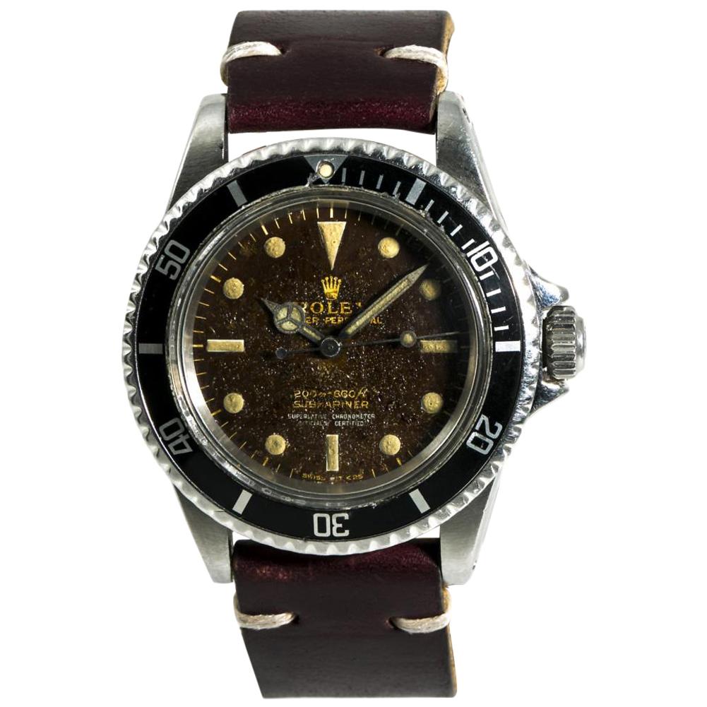 Rolex Submariner 5512 Men's Automatic Vintage Watch Tropical Gilt Dial For Sale
