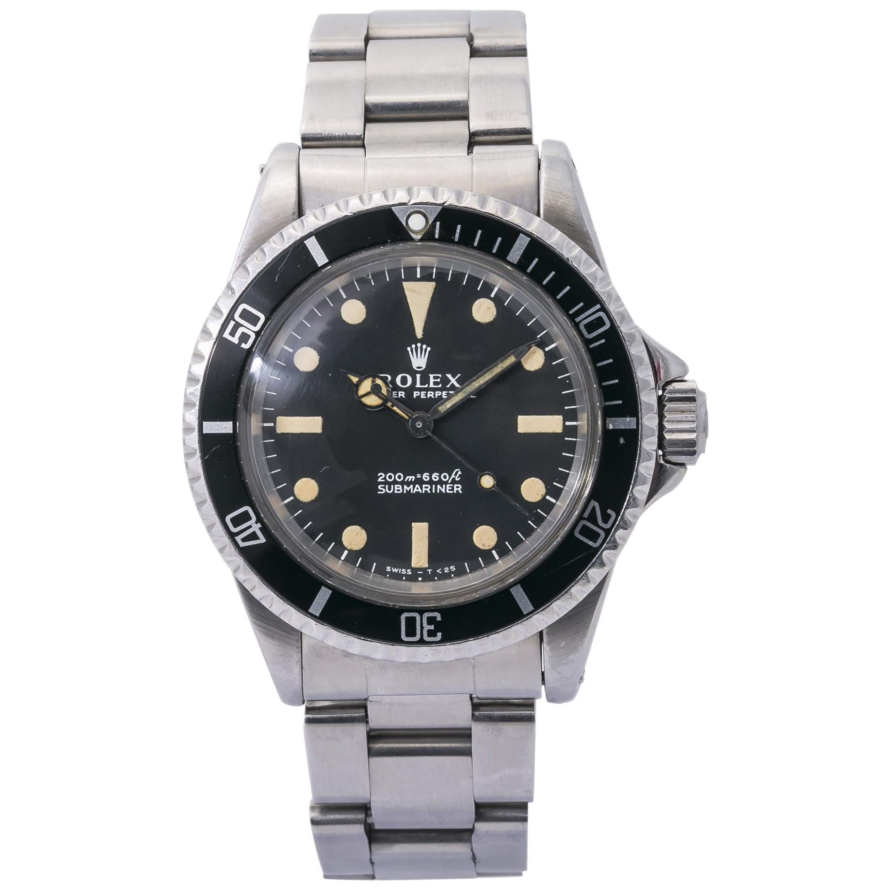 Rolex Submariner 5513 1968 Meters First Vintage Stainless Men's Automatic For Sale
