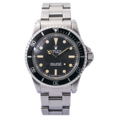 Rolex Montre Submariner 5513 vintage automatique en acier inoxydable pour hommes, première série, 1968