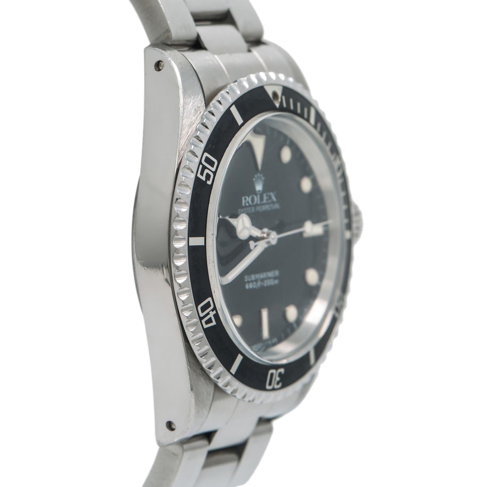 Rolex Submariner 5513, Black Dial, Certified and Warranty In Good Condition For Sale In Miami, FL