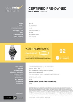 Rolex Submariner 5513, Black Dial, Certified and Warranty