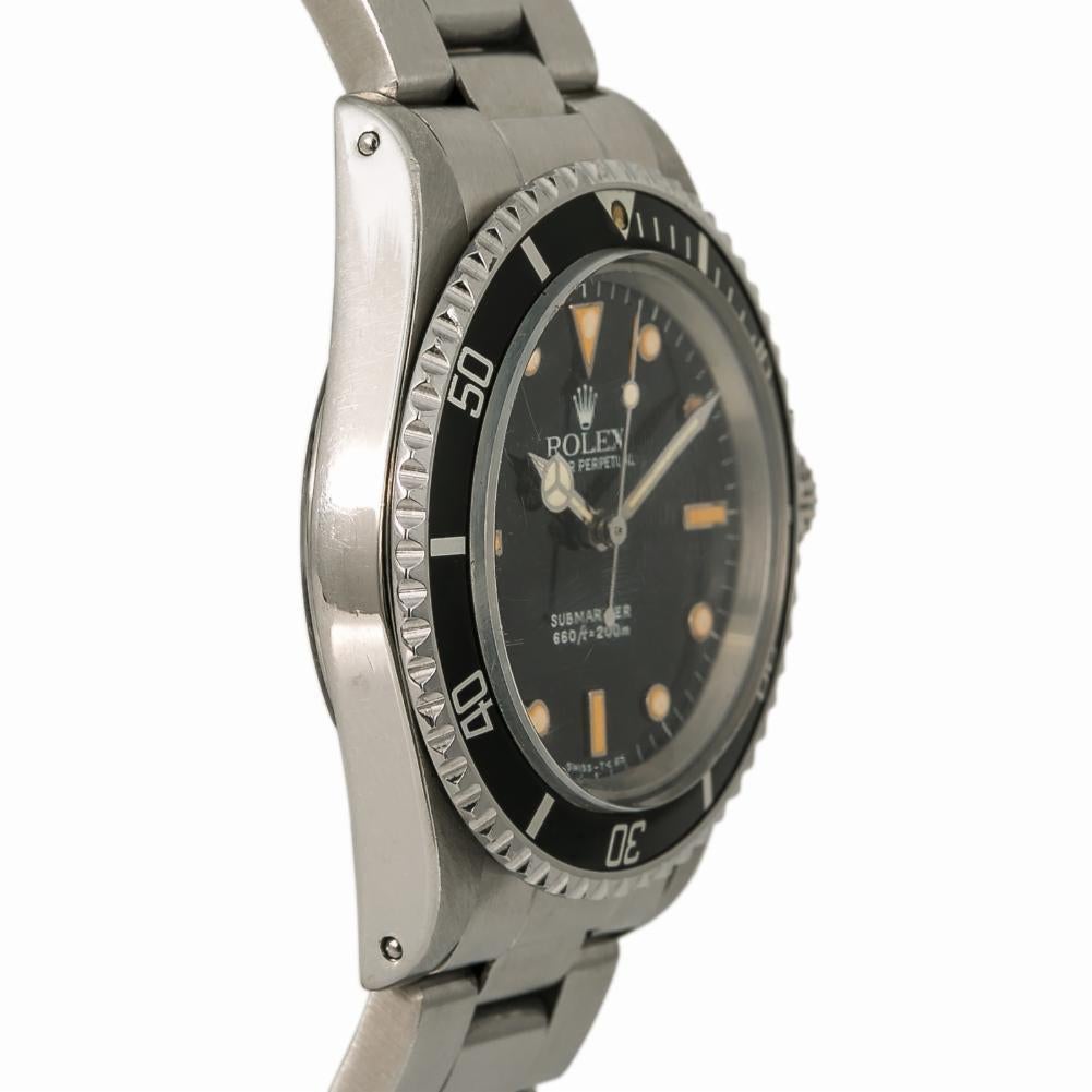 Contemporary Rolex Submariner 5513, Black Dial, Certified and Warranty