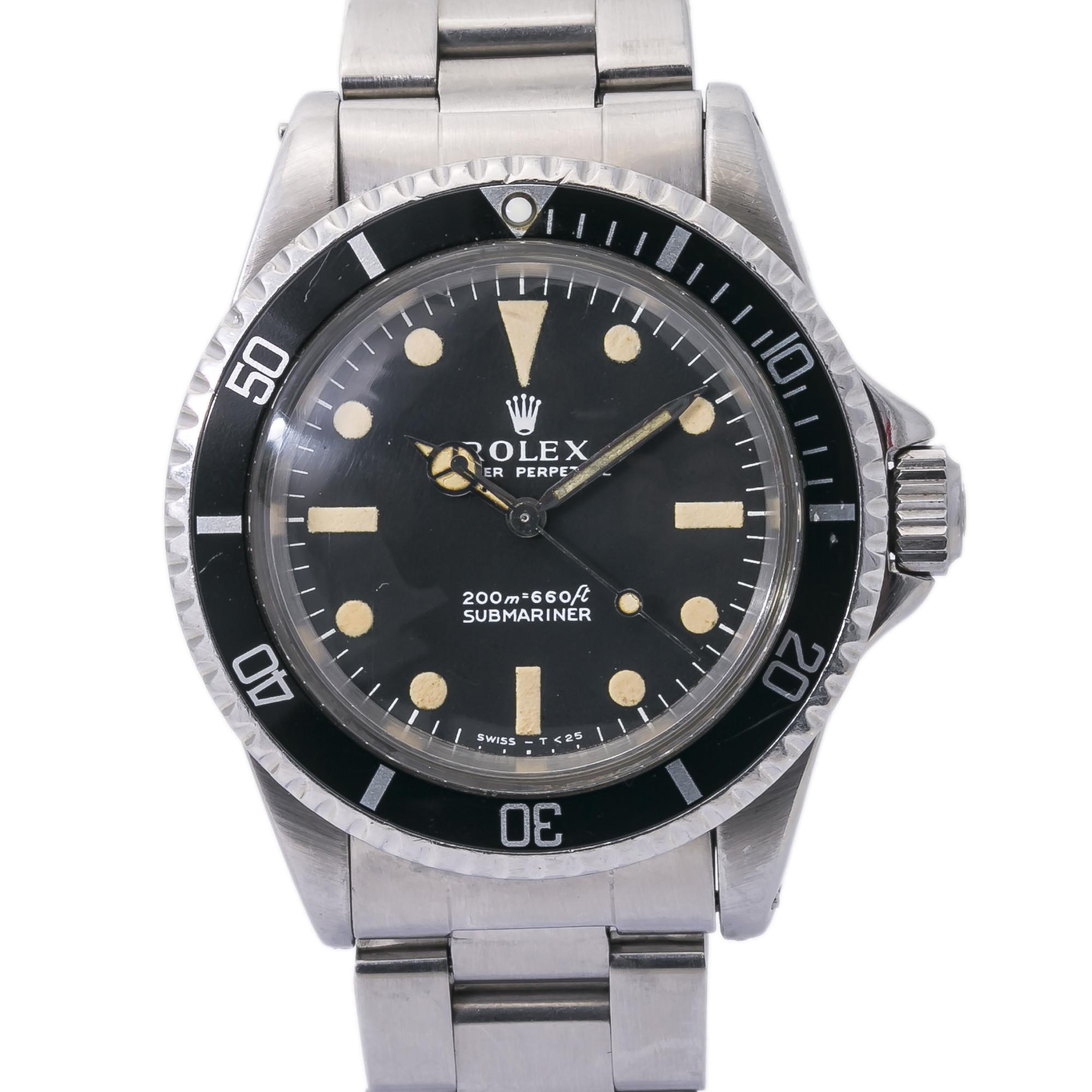 Contemporary Rolex Submariner 5513, Black Dial, Certified and Warranty For Sale