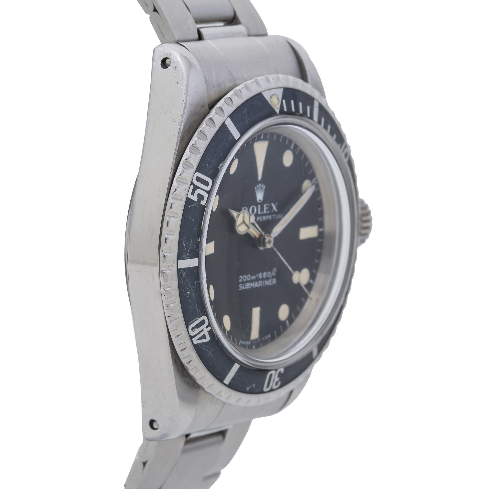 Rolex Submariner 5513, Black Dial, Certified and Warranty 2