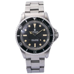 Vintage Rolex Submariner 5513, Black Dial, Certified and Warranty
