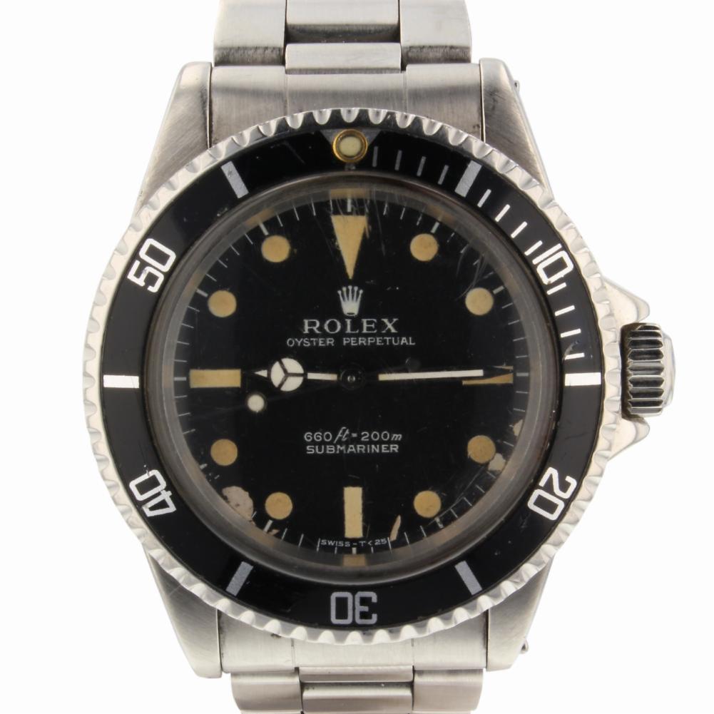 Contemporary Rolex Submariner 5513, Black Dial, Certified and Warranty