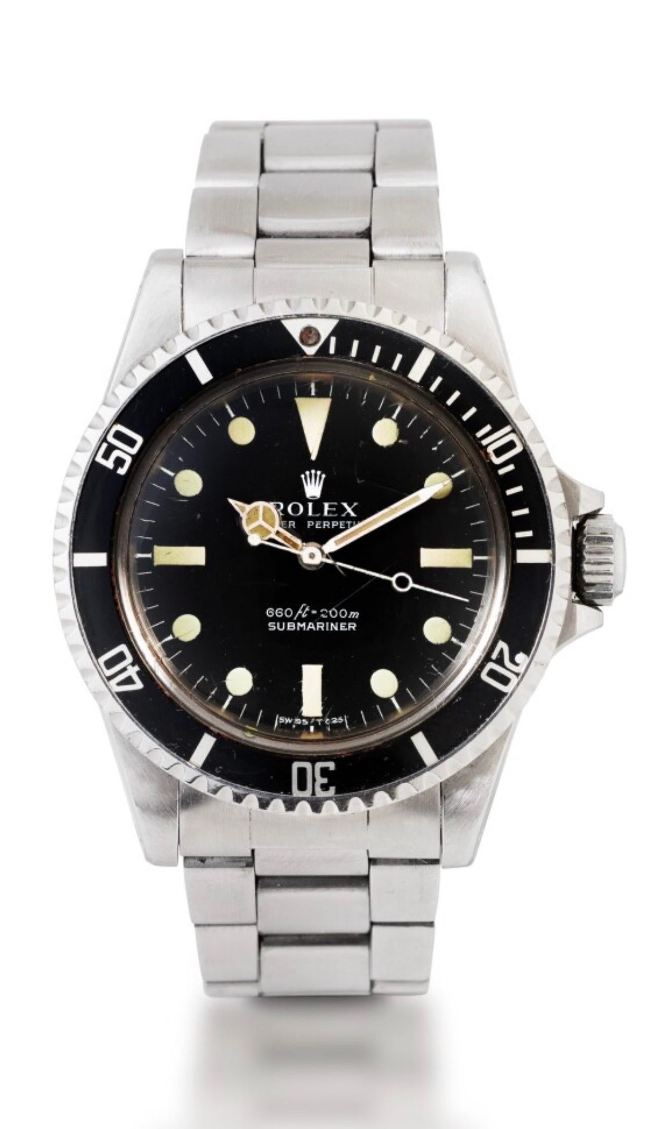 Rolex Submariner (5513) with nice patina from 1978. Stainless steel. 