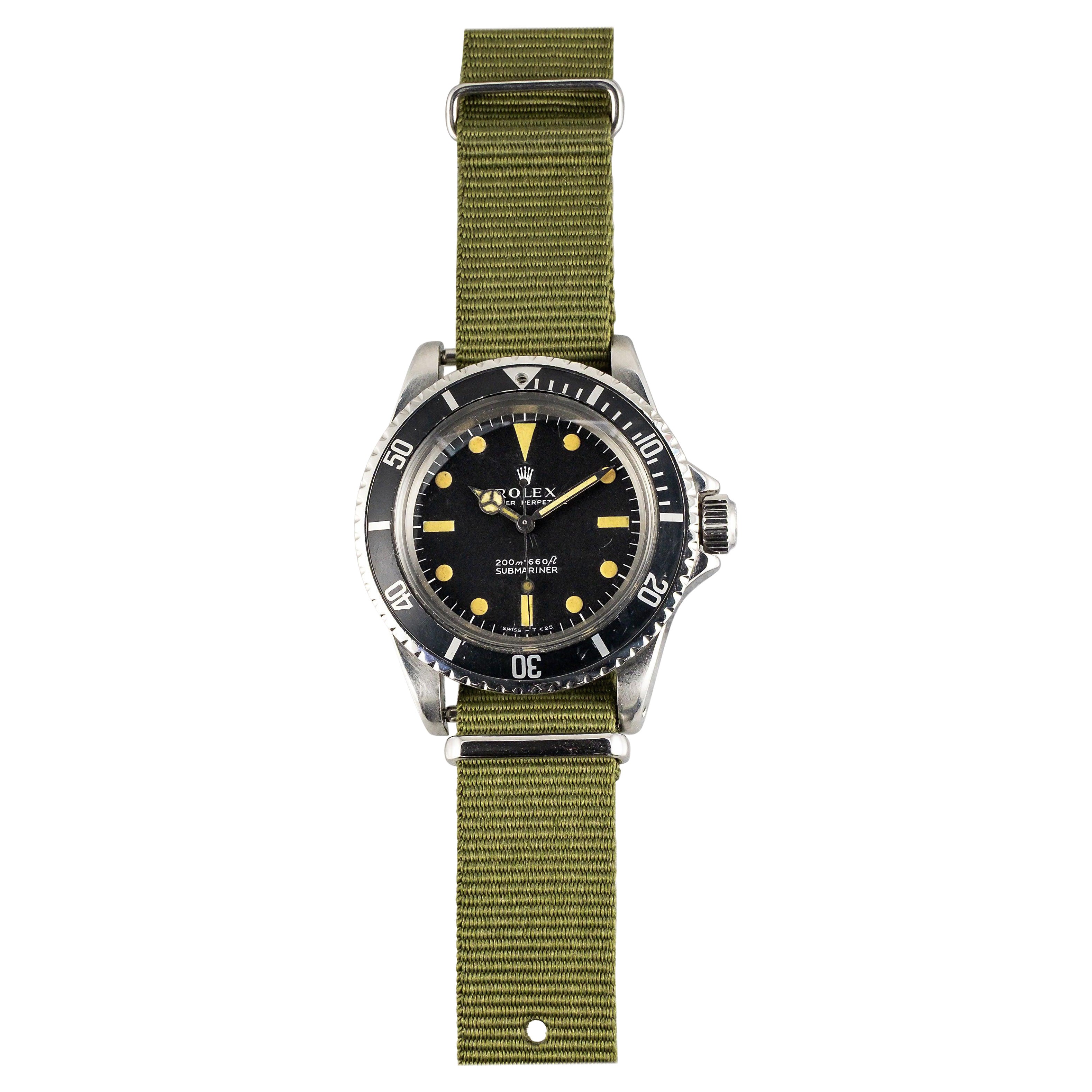 Rolex Submariner 5513 Patina Dial Watch, 1970s For Sale