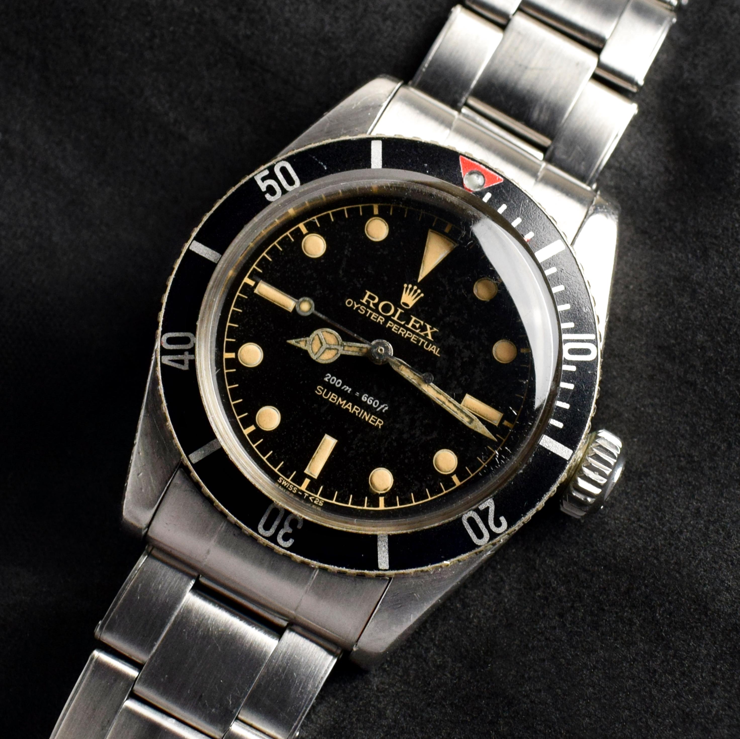 Brand: Vintage Rolex
Model: 6538
Year: 1959
Serial number: 44xxxx
Reference: OT1331

Case: Show sign of wear with minor slight polish from previous w/ 6538 II 59 stamped on inner case back along with the red triangle insert

Dial: Excellent Aged