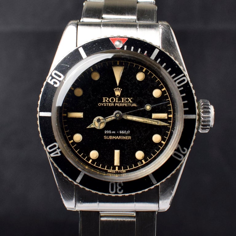 Rolex Submariner Big Crown Gilt Dial 6538 Red Triangle James Bond Watch 1959 For Sale at 1stDibs