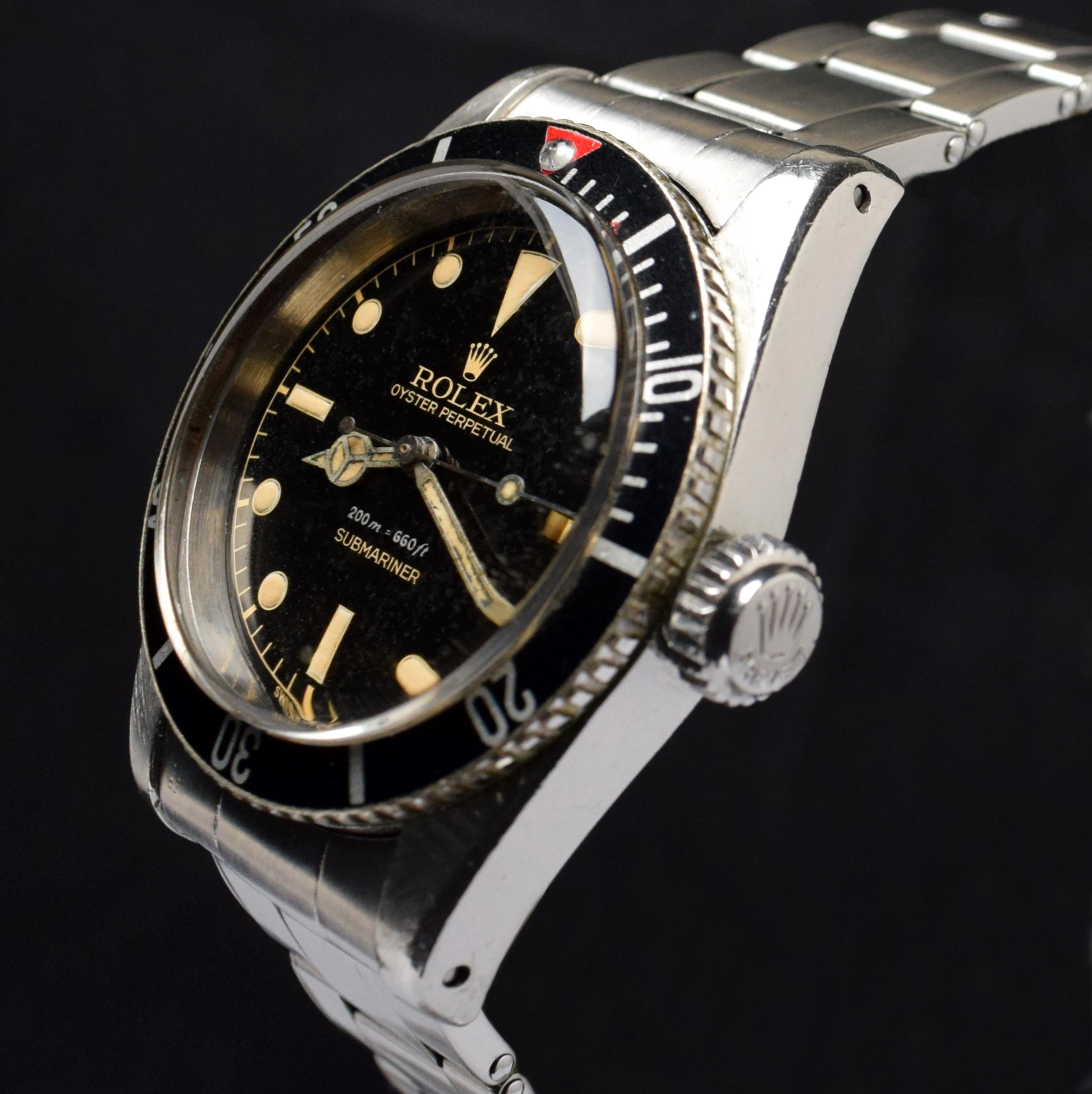 Rolex Submariner Corona Grande Quadrante dorato 6538 Triangolo Rosso Orologio James Bond 1959 In condizioni buone a Central & Western District, HK