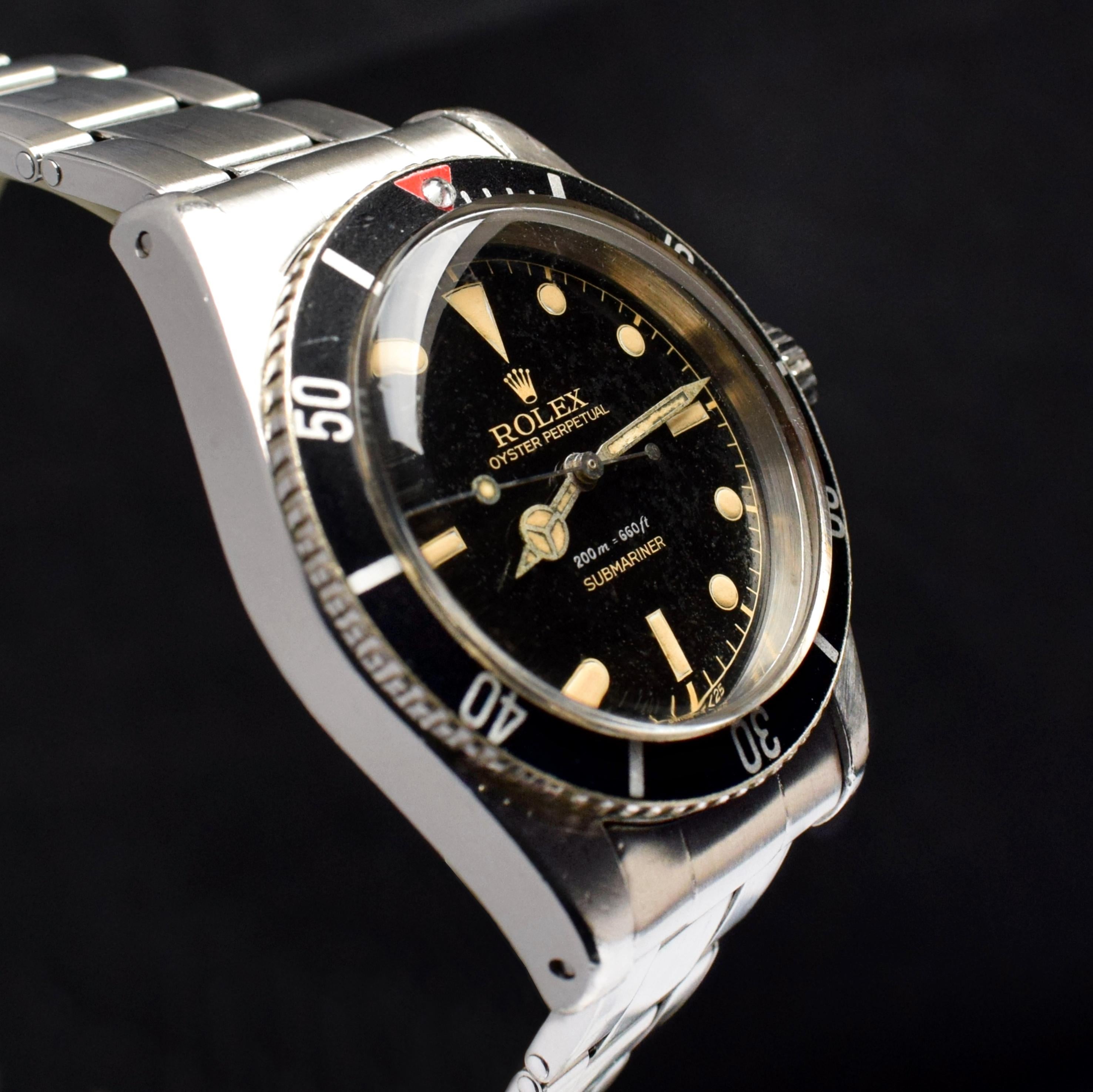 Women's or Men's Rolex Submariner Big Crown Gilt Dial 6538 Red Triangle James Bond Watch 1959