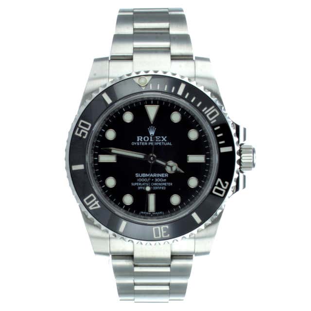 Rolex Submariner Black Dial Ceramic Bezel Steel Watch 114060 Box Card ...