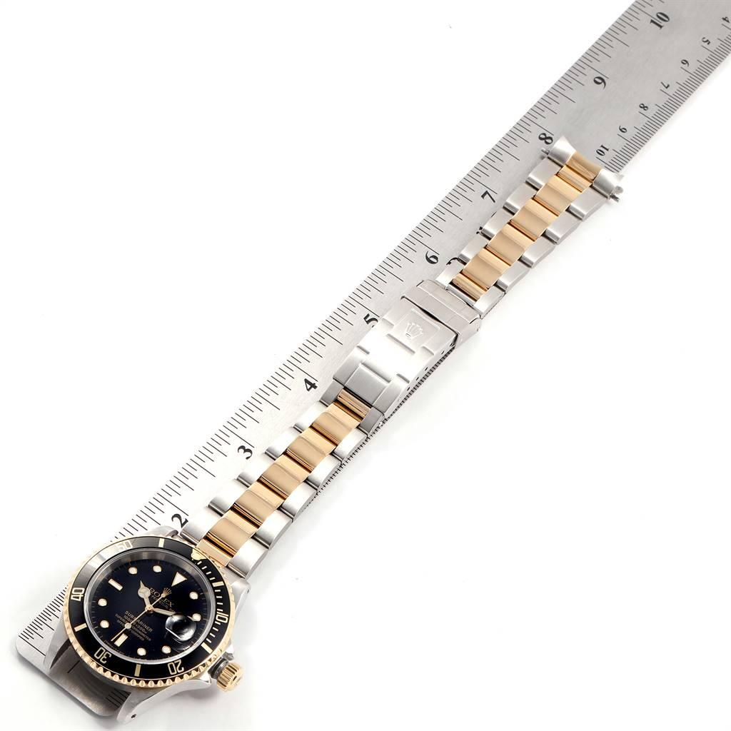 Rolex Submariner Black Dial Bezel Steel Yellow Gold Men's Watch 16613 For Sale 7