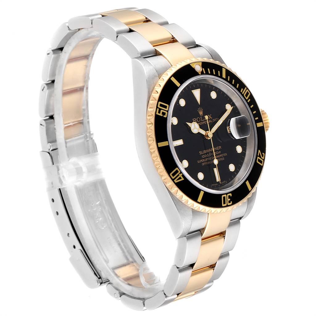 Rolex Submariner Black Dial Bezel Steel Yellow Gold Men’s Watch 16613 In Excellent Condition In Atlanta, GA