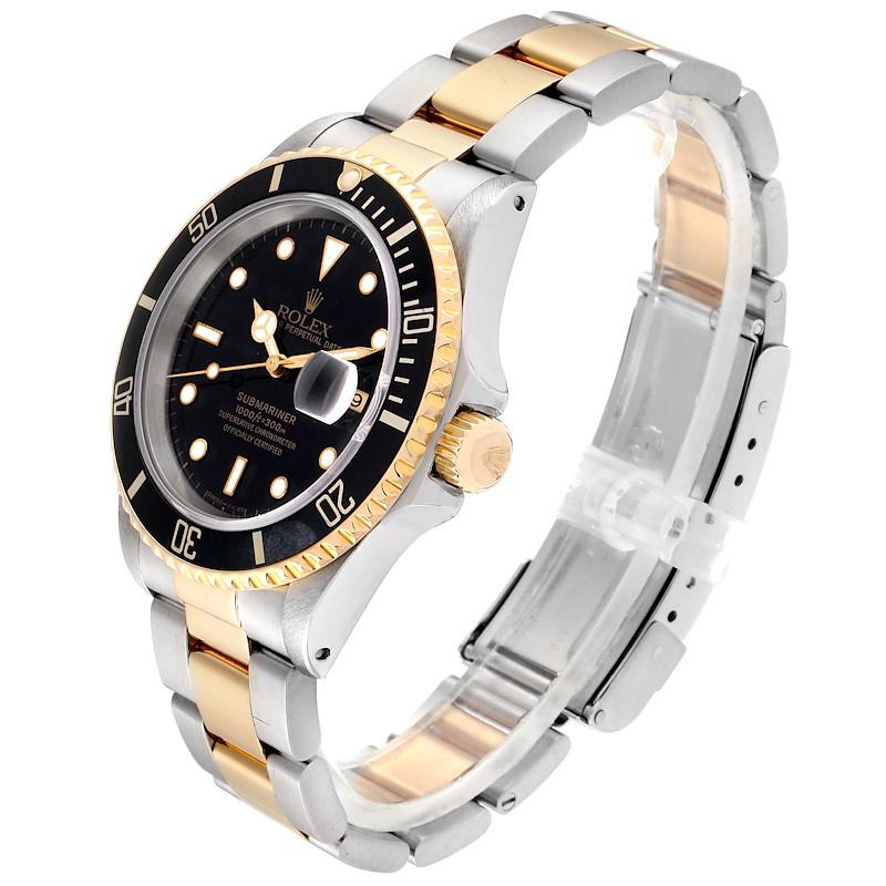 Rolex Submariner Black Dial Bezel Steel Yellow Gold Men's Watch 16613 1