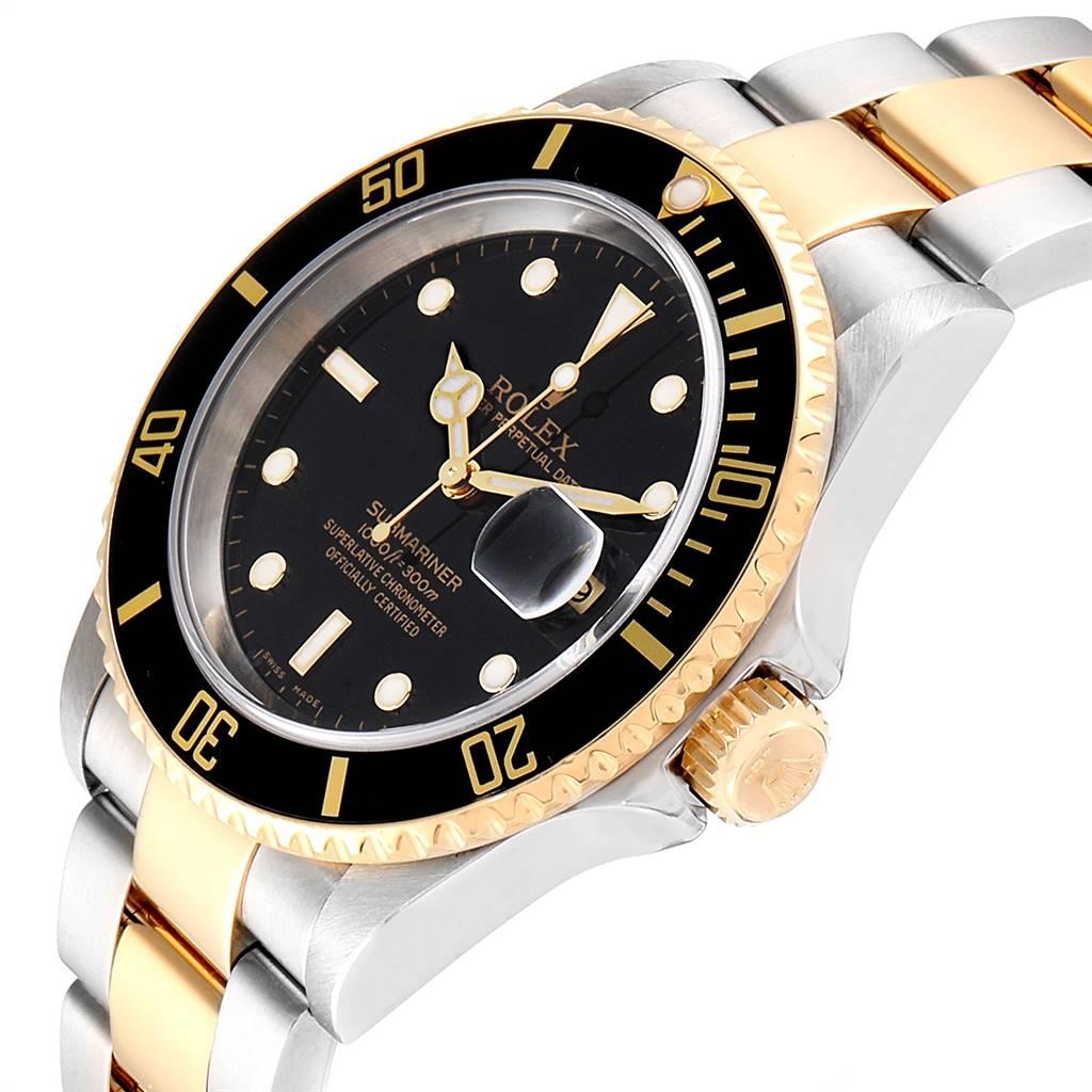 Rolex Submariner Black Dial Bezel Steel Yellow Gold Men’s Watch 16613 1
