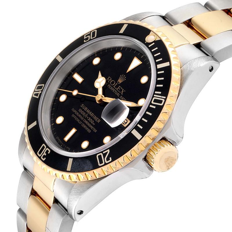 Rolex Submariner Black Dial Bezel Steel Yellow Gold Men's Watch 16613 2