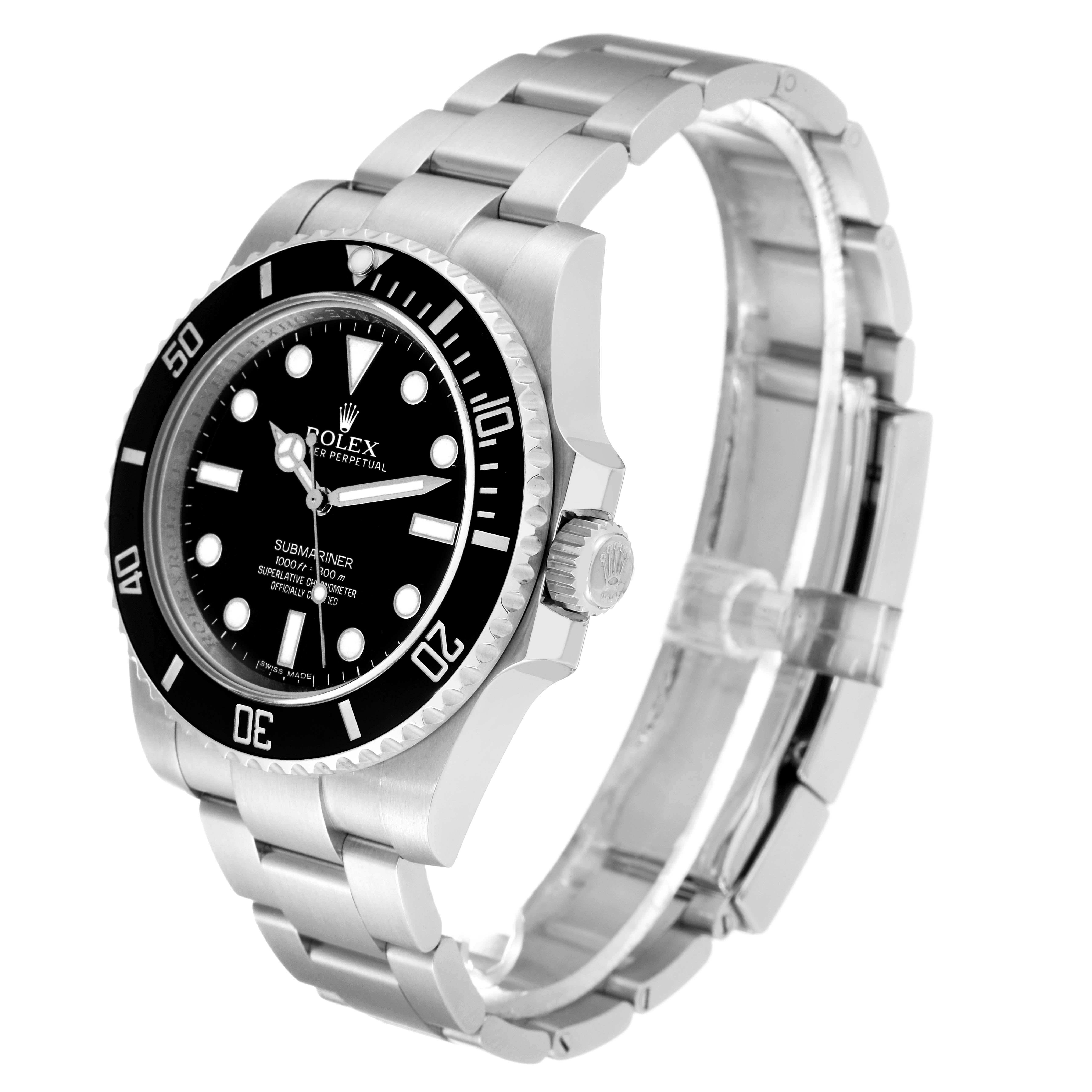 Men's Rolex Submariner Black Dial Ceramic Bezel Steel Mens Watch 114060 Box Card For Sale
