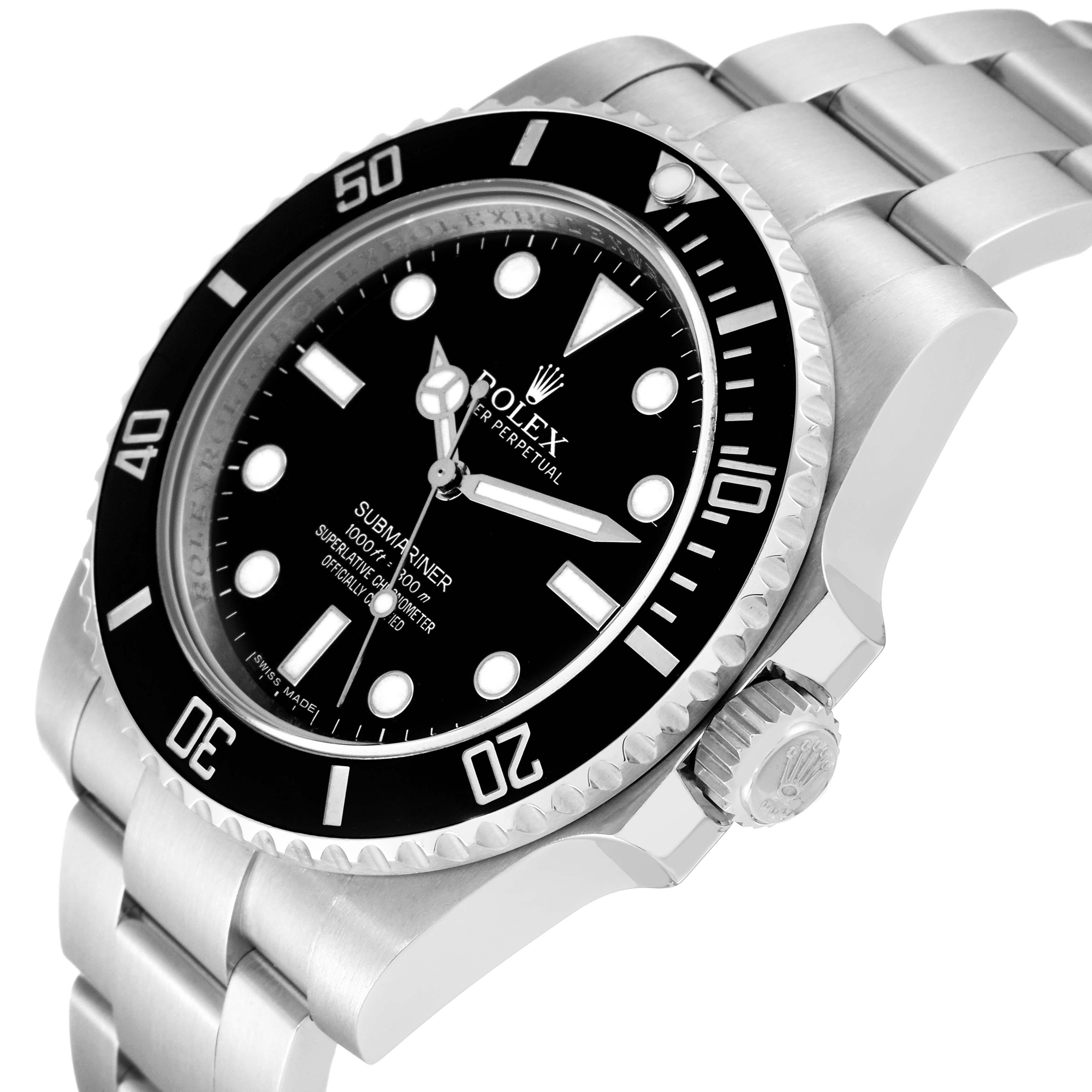 Rolex Submariner Black Dial Ceramic Bezel Steel Mens Watch 114060 Box Card For Sale 1