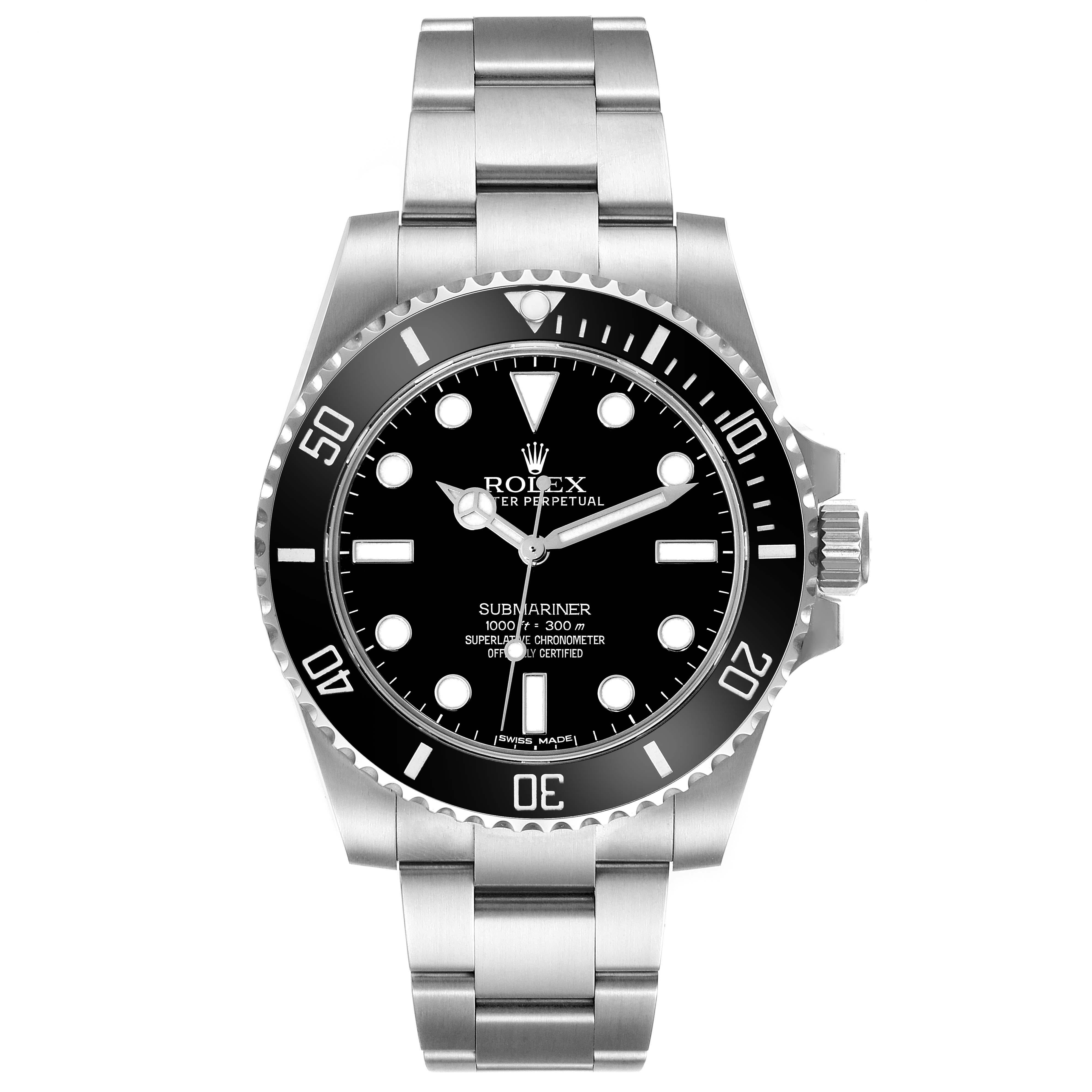 Rolex Submariner Black Dial Ceramic Bezel Steel Mens Watch 114060 Box Card 1