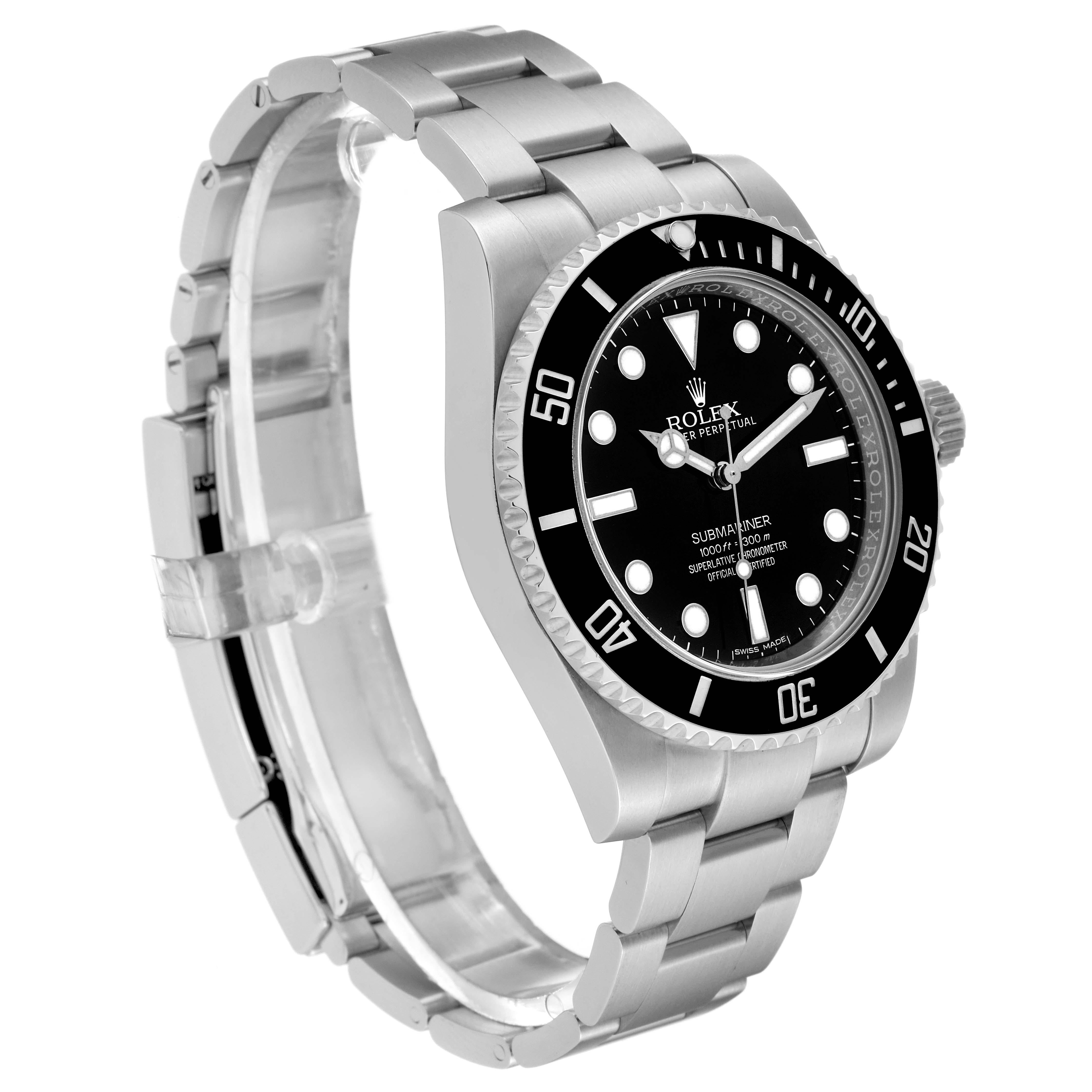 Rolex Submariner Black Dial Ceramic Bezel Steel Mens Watch 114060 Box Card 2