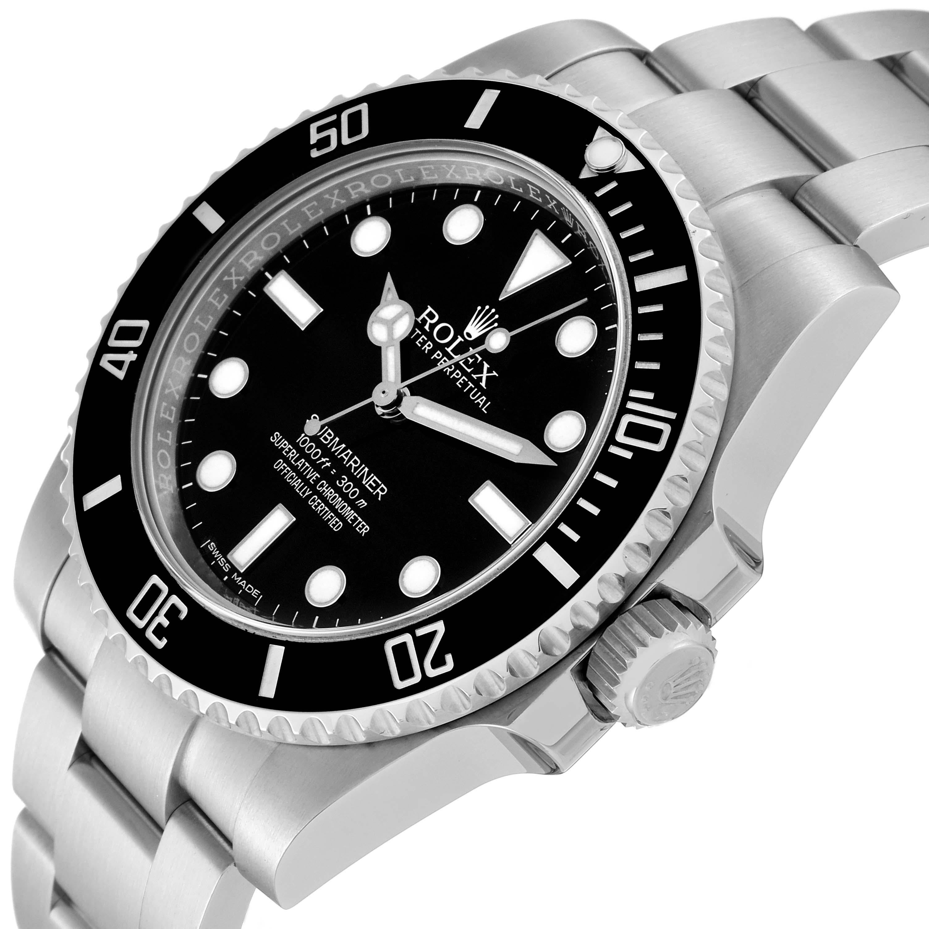 Rolex Submariner Black Dial Ceramic Bezel Steel Mens Watch 114060 Box Card 3