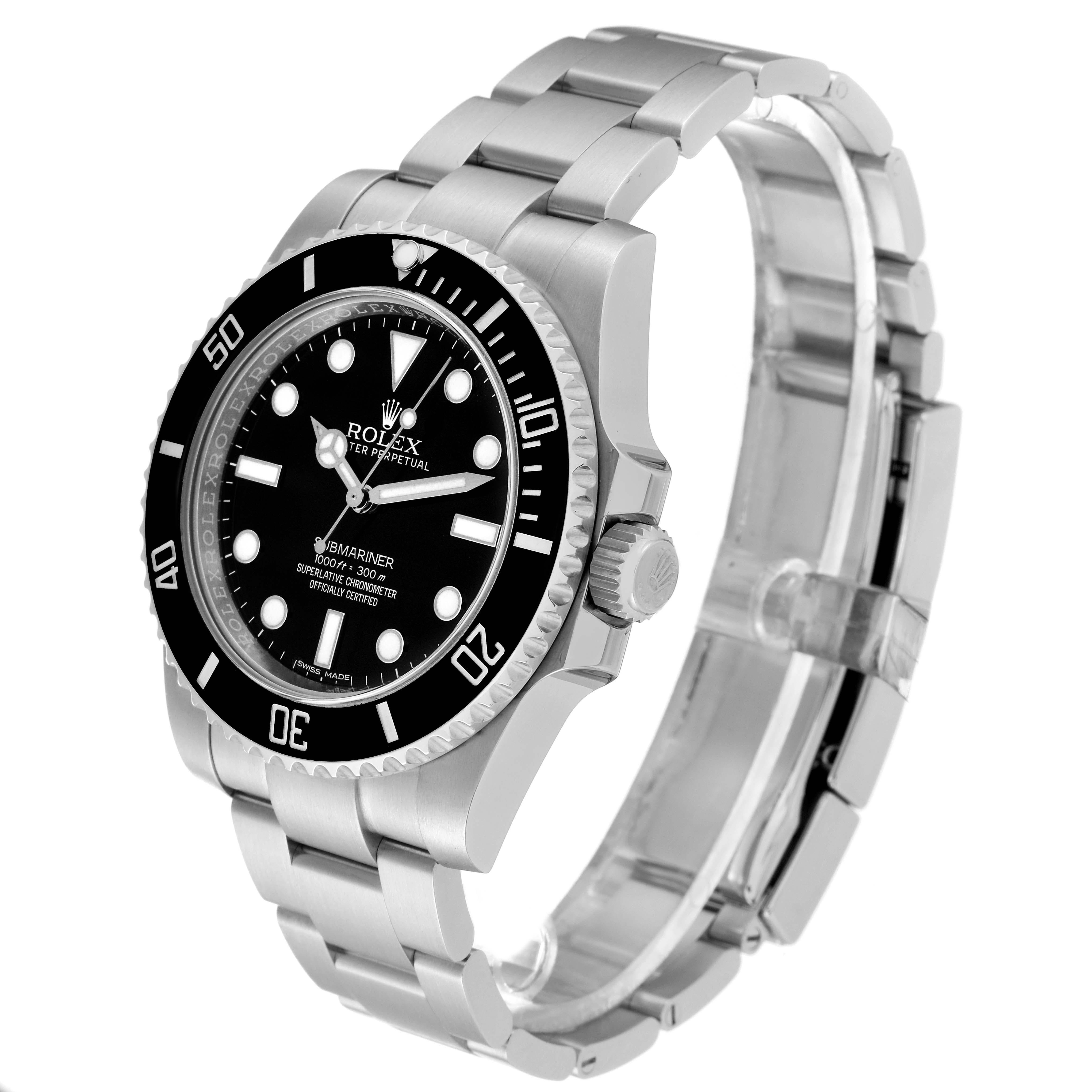 Rolex Submariner Black Dial Ceramic Bezel Steel Mens Watch 114060 Box Card 4