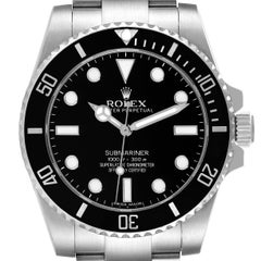 Used Rolex Submariner Black Dial Ceramic Bezel Steel Mens Watch 114060 Box Card