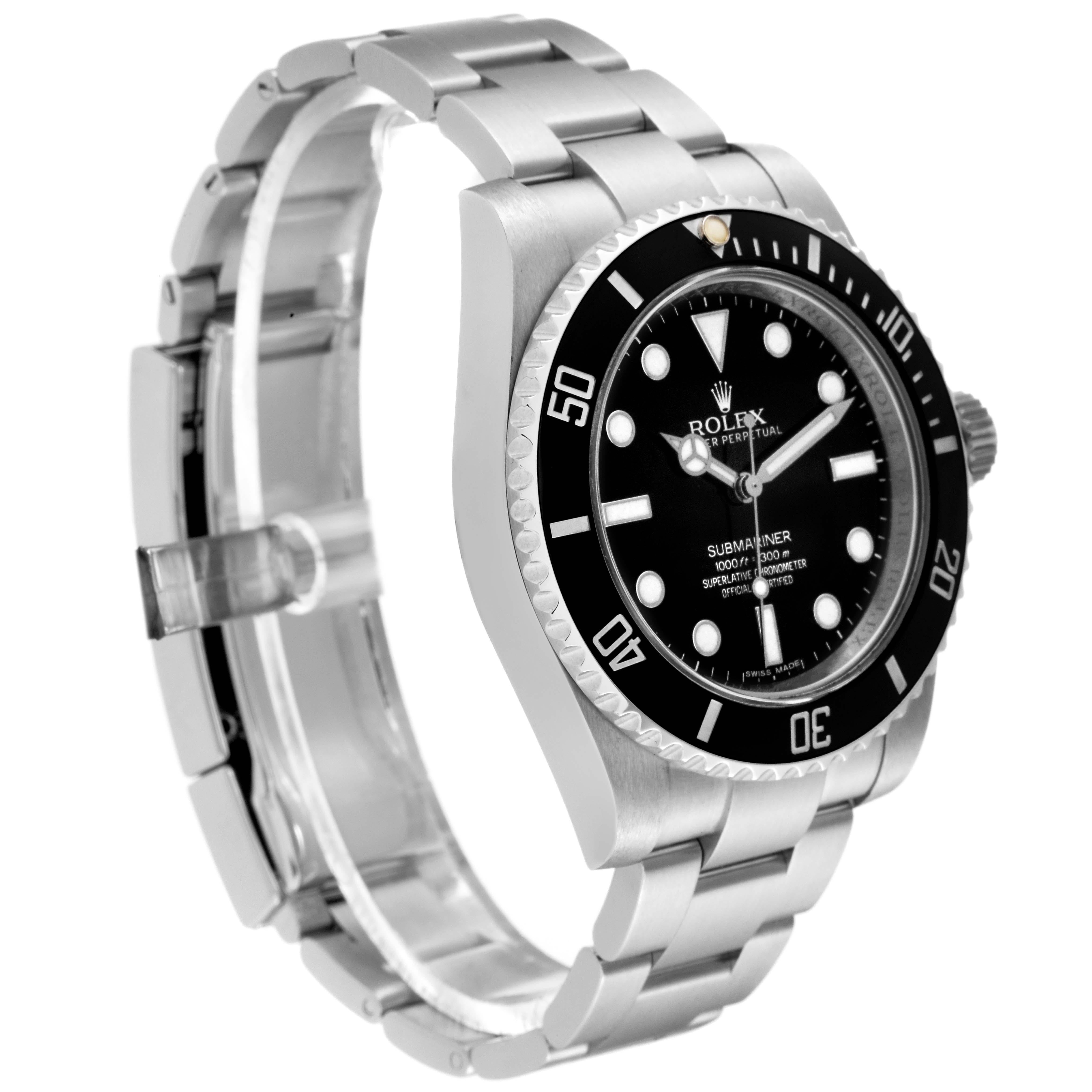 Rolex Submariner Black Dial Ceramic Bezel Steel Mens Watch 114060 In Excellent Condition For Sale In Atlanta, GA