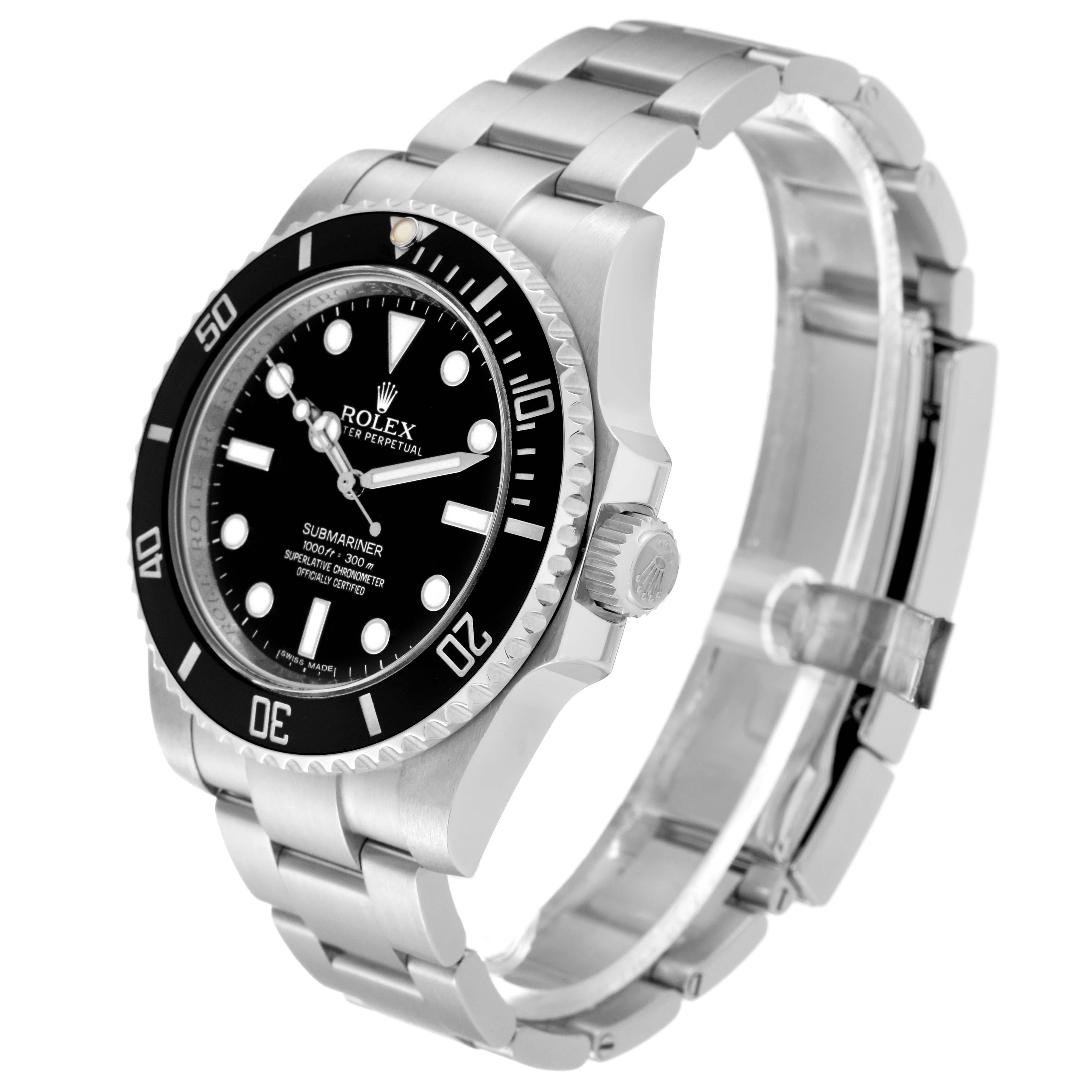 Men's Rolex Submariner Black Dial Ceramic Bezel Steel Mens Watch 114060 For Sale