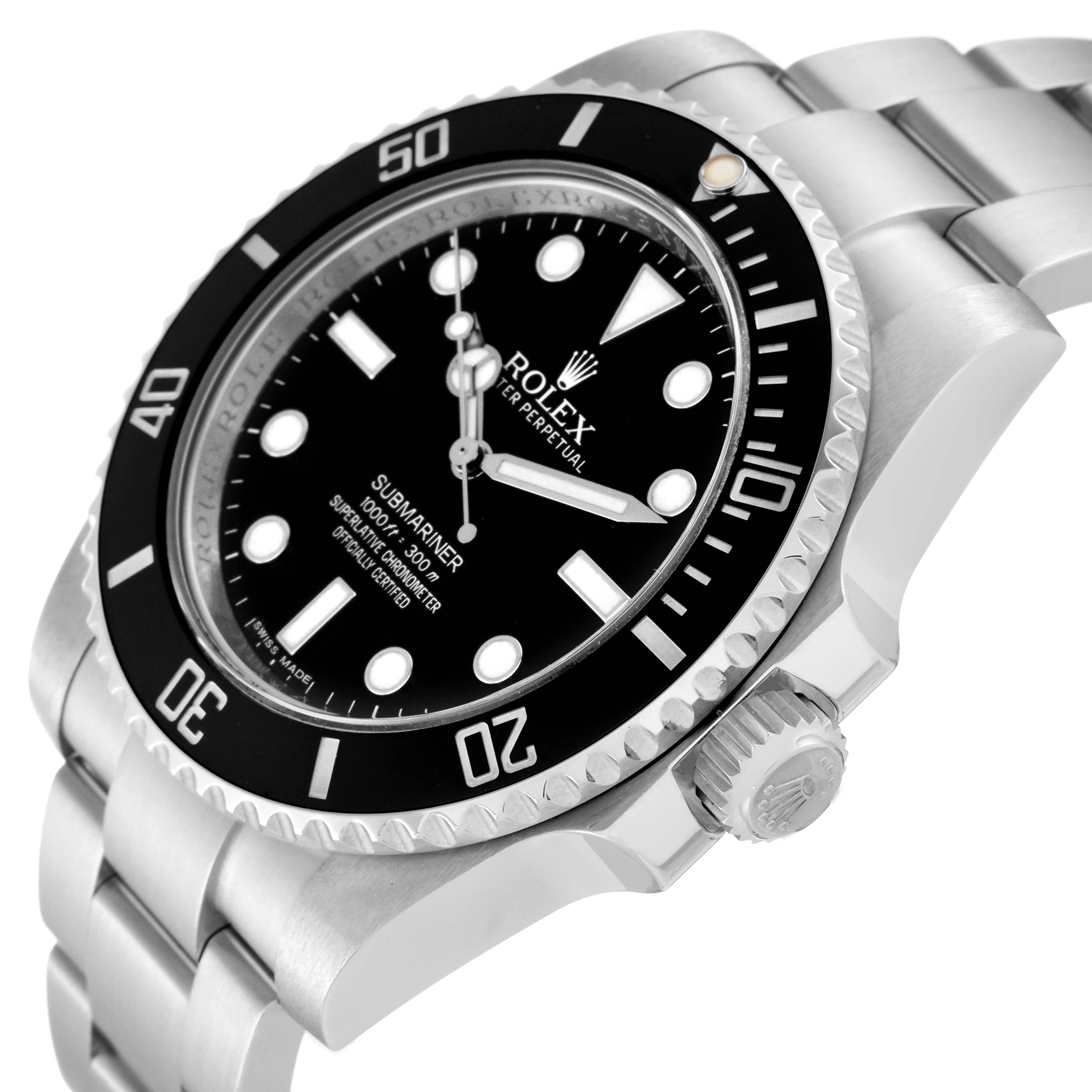 Rolex Submariner Black Dial Ceramic Bezel Steel Mens Watch 114060 For Sale 1